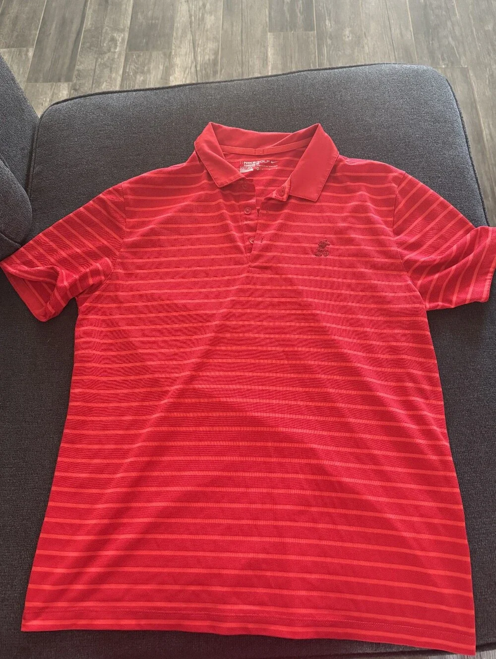 Nike Red Striped Polo Shirt